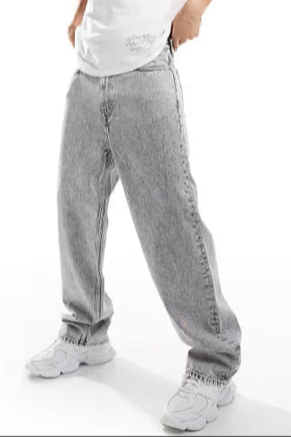 JEAN BAGGY AMPLE GRIS