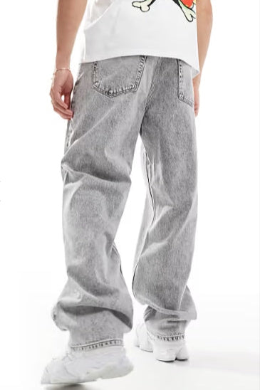 JEAN BAGGY AMPLE GRIS