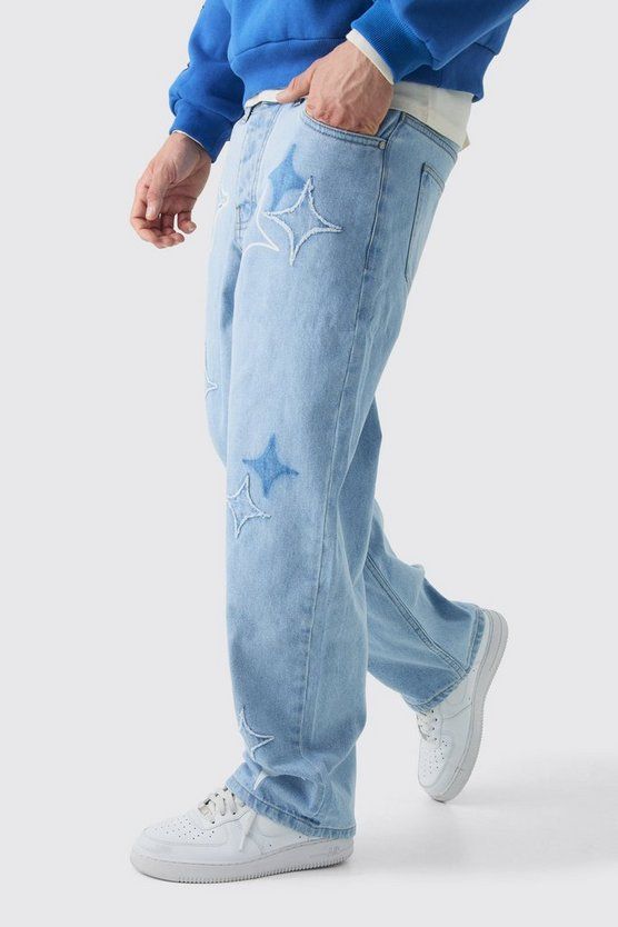 JEAN LARGE EN DENIM A ECUSSON ETOILE